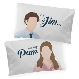 The Office Single Pillowcase Double Sided Jim and Pam